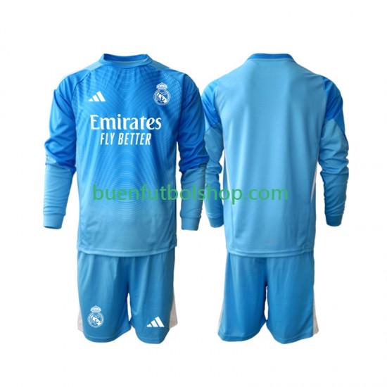 Camiseta de Fútbol Real Madrid Portero 2025-2026 Primera Equipación Manga Larga Niño