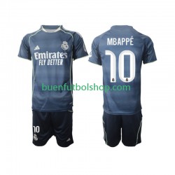 Camiseta de Fútbol Real Madrid Kylian Mbappe 10 2025-2026 Segunda Equipación Manga Corta Niño