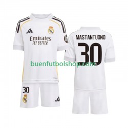Camiseta de Fútbol Real Madrid Mastantuono 30 2025-2026 Primera Equipación Manga Corta Niño