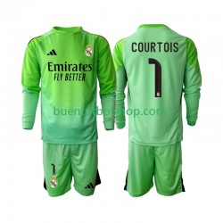 Camiseta de Fútbol Real Madrid Thibaut Courtois 1 2025-2026 Segunda Equipación Manga Larga Niño