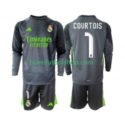 Camiseta de Fútbol Real Madrid Thibaut Courtois 1 2025-2026 Tercera Equipación Manga Larga Niño