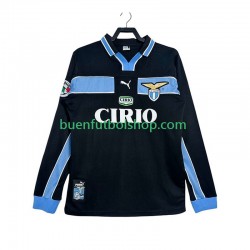 Camiseta de Fútbol SS Lazio Retro 1998 1999 Segunda Equipación Manga Larga Hombre