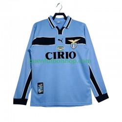 Camiseta de Fútbol SS Lazio Retro 1998 1999 Primera Equipación Manga Larga Hombre