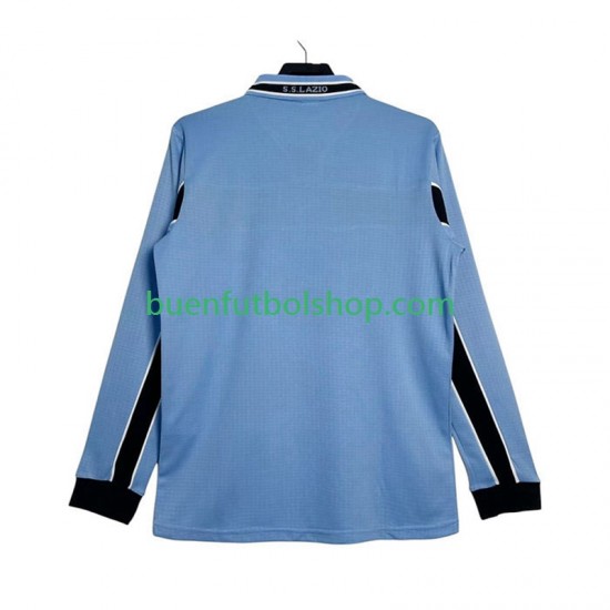 Camiseta de Fútbol SS Lazio Retro 1998 1999 Primera Equipación Manga Larga Hombre