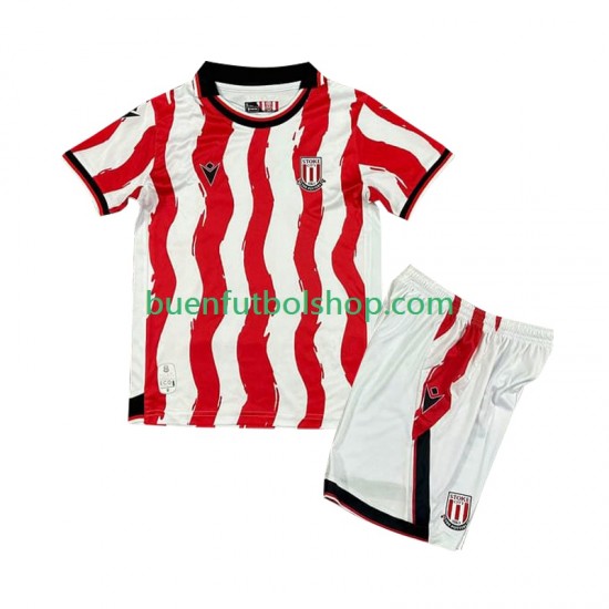 Camiseta de Fútbol Stoke City 2025-2026 Primera Equipación Manga Corta Niño