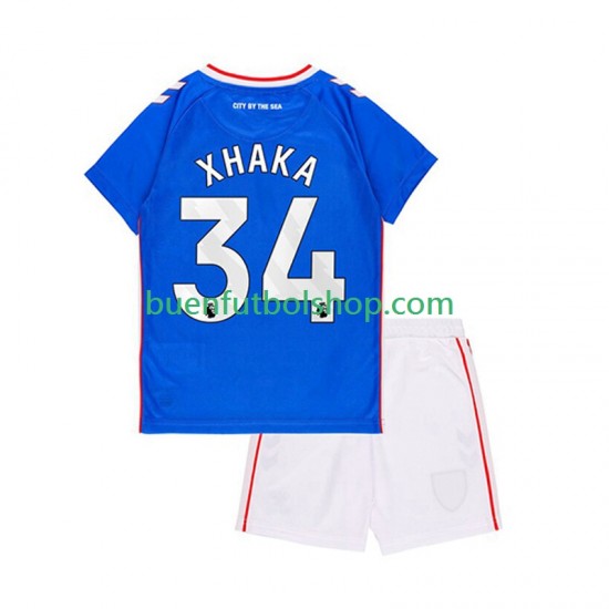 Camiseta de Fútbol Sunderland Granit Xhaka 34 2025-2026 Segunda Equipación Manga Corta Niño
