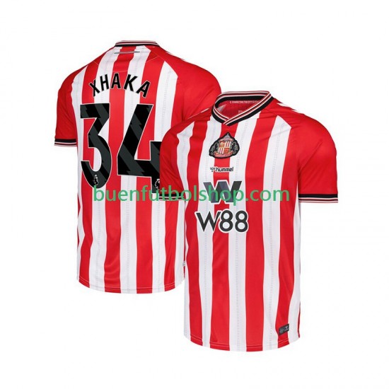 Camiseta de Fútbol Sunderland Granit Xhaka 34 2025-2026 Primera Equipación Manga Corta Hombre