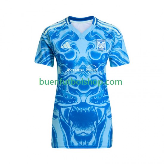 Camiseta de Fútbol Tigres UANL 2025-2026 Segunda Equipación Manga Corta para Mujer