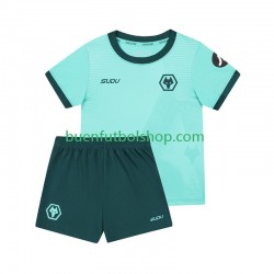 Camiseta de Fútbol Wolverhampton Wanderers 2025-2026 Segunda Equipación Manga Corta Niño