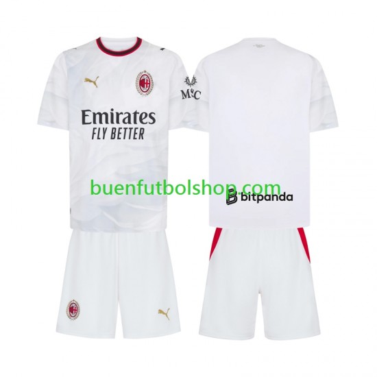 Camiseta de Fútbol AC Milan 2026-2027 Segunda Equipación Manga Corta Niño