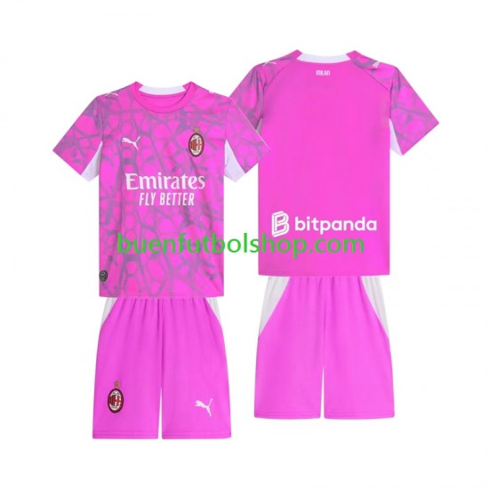 Camiseta de Fútbol AC Milan Portero 2026-2027 Segunda Equipación Manga Corta Niño