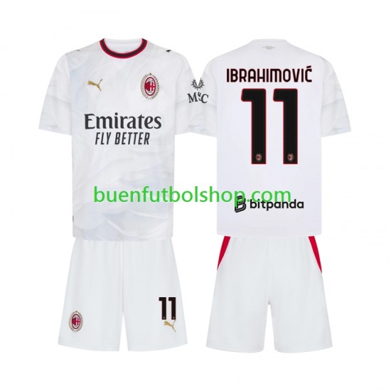 Camiseta de Fútbol AC Milan Ibrahimovic 11 2026-2027 Segunda Equipación Manga Corta Niño