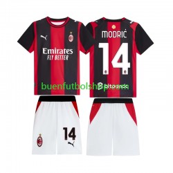 Camiseta de Fútbol AC Milan Luka Modric 14 2026-2027 Primera Equipación Manga Corta Niño