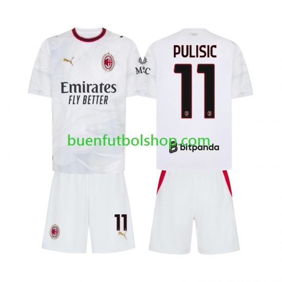 Camiseta de Fútbol AC Milan Pulisic 11 2026-2027 Segunda Equipación Manga Corta Niño