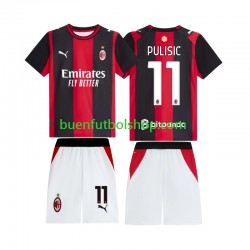 Camiseta de Fútbol AC Milan Pulisic 11 2026-2027 Primera Equipación Manga Corta Niño
