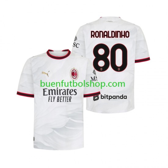 Camiseta de Fútbol AC Milan Ronaldinho 80 2026-2027 Segunda Equipación Manga Corta Hombre