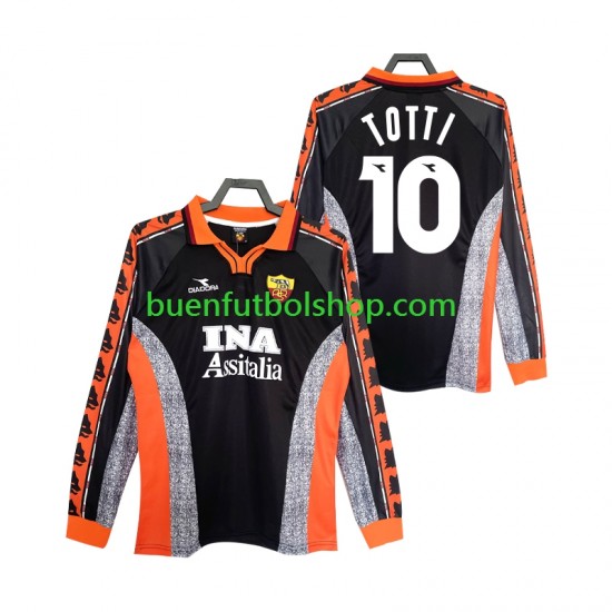 Camiseta de Fútbol AS Roma Totti 10 Retro 1998 1999 Tercera Equipación Manga Larga Hombre Camiseta de Fútbol AS Roma Totti 10 Retro 1998 1999 Tercera Equipación Manga Larga Hombre