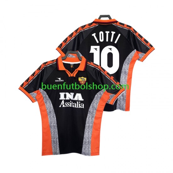 Camiseta de Fútbol AS Roma Totti 10 Retro 1998 1999 Tercera Equipación Manga Corta Hombre Camiseta de Fútbol AS Roma Totti 10 Retro 1998 1999 Tercera Equipación Manga Corta Hombre