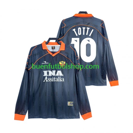 Camiseta de Fútbol AS Roma Totti 10 Retro 1999 2000 Tercera Equipación Manga Larga Hombre Camiseta de Fútbol AS Roma Totti 10 Retro 1999 2000 Tercera Equipación Manga Larga Hombre