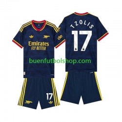 Camiseta de Fútbol Arsenal Christos Tzolis 17 2026-2027 Segunda Equipación Manga Corta Niño
