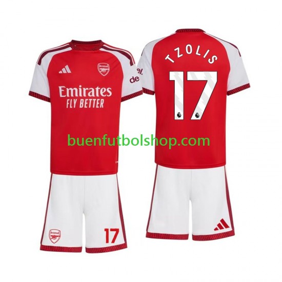 Camiseta de Fútbol Arsenal Christos Tzolis 17 2026-2027 Primera Equipación Manga Corta Niño