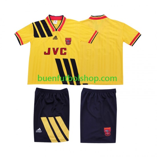 Camiseta de Fútbol Arsenal Retro 1993 1994 Segunda Equipación Manga Corta Niño