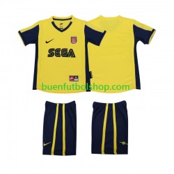 Camiseta de Fútbol Arsenal Retro 2000 2001 Segunda Equipación Manga Corta Niño