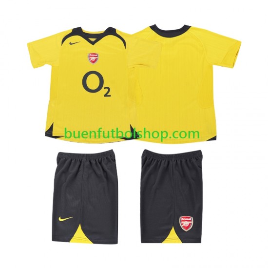 Camiseta de Fútbol Arsenal Retro 2005 2006 Segunda Equipación Manga Corta Niño