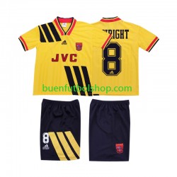 Camiseta de Fútbol Arsenal WRIGHT 8 Retro 1993 1994 Segunda Equipación Manga Corta Niño