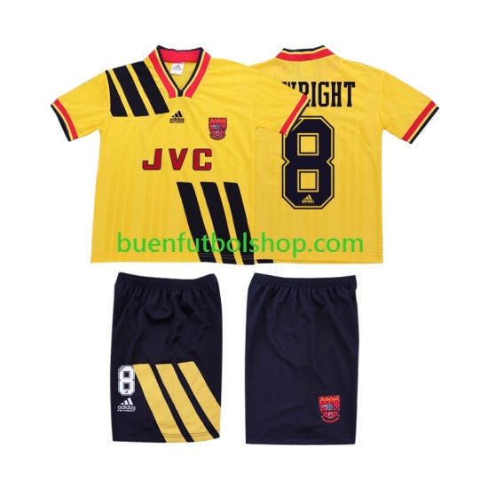 Camiseta de Fútbol Arsenal WRIGHT 8 Retro 1993 1994 Segunda Equipación Manga Corta Niño Camiseta de Fútbol Arsenal WRIGHT 8 Retro 1993 1994 Segunda Equipación Manga Corta Niño