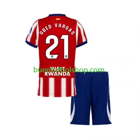 Camiseta de Fútbol Atlético Madrid Obed Vargas 21 2026-2027 Primera Equipación Manga Corta Niño