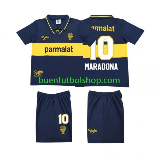 Camiseta de Fútbol CA Boca Juniors MARADONA 10 Retro 1993 1995 Primera Equipación Manga Corta Niño