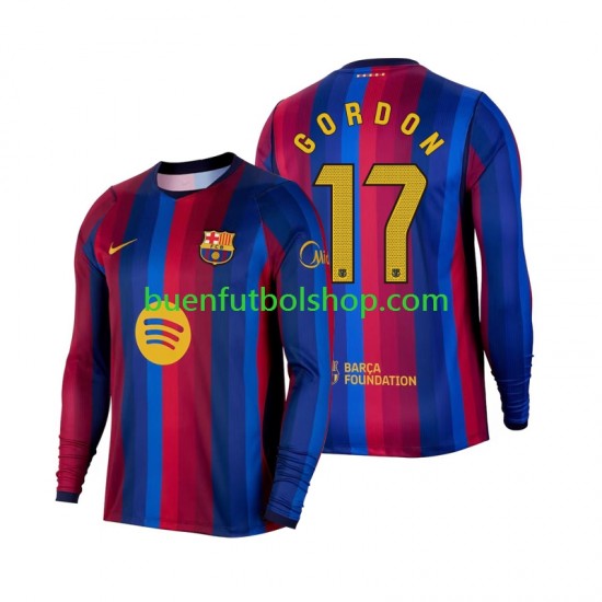 Camiseta de Fútbol FC Barcelona Anthony Gordon 17 2026-2027 Primera Equipación Manga Larga Hombre