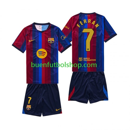 Camiseta de Fútbol FC Barcelona Ferran Torres 7 2026-2027 Primera Equipación Manga Corta Niño