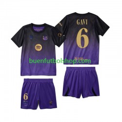 Camiseta de Fútbol FC Barcelona Gavi 6 2026-2027 Segunda Equipación Manga Corta Niño