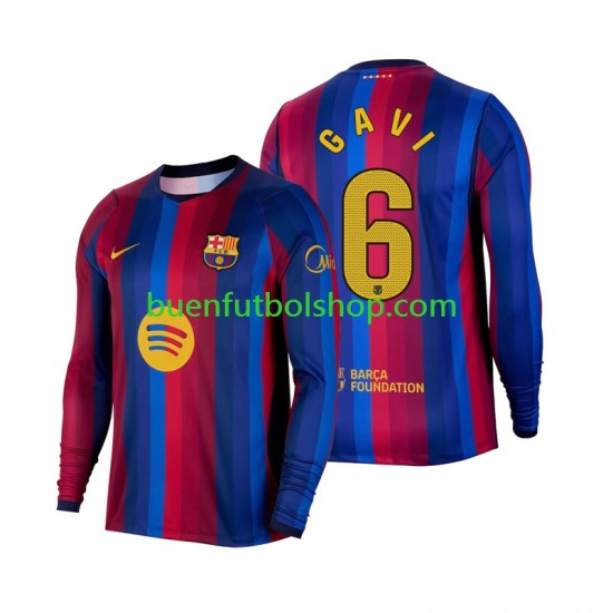 Camiseta de Fútbol FC Barcelona Gavi 6 2026-2027 Primera Equipación Manga Larga Hombre