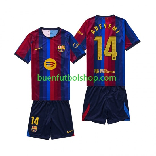Camiseta de Fútbol FC Barcelona Karim Adeyemi 14 2026-2027 Primera Equipación Manga Corta Niño