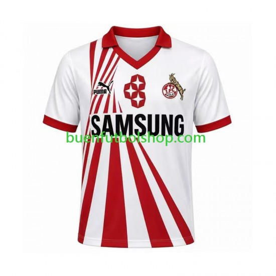 Camiseta de Fútbol FC Köln Retro 1990 1991 Primera Equipación Manga Corta Hombre