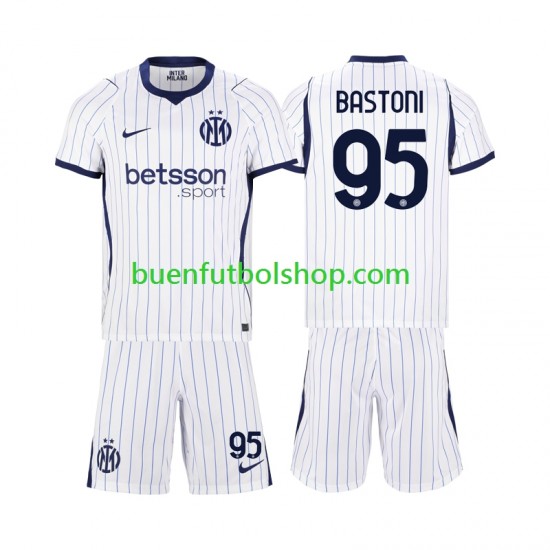 Camiseta de Fútbol Inter Milan Alessandro Bastoni 95 2026-2027 Segunda Equipación Manga Corta Niño