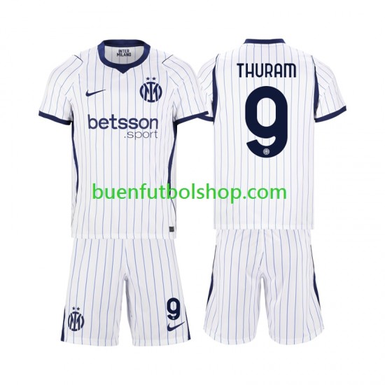 Camiseta de Fútbol Inter Milan Marcus Thuram 9 2026-2027 Segunda Equipación Manga Corta Niño