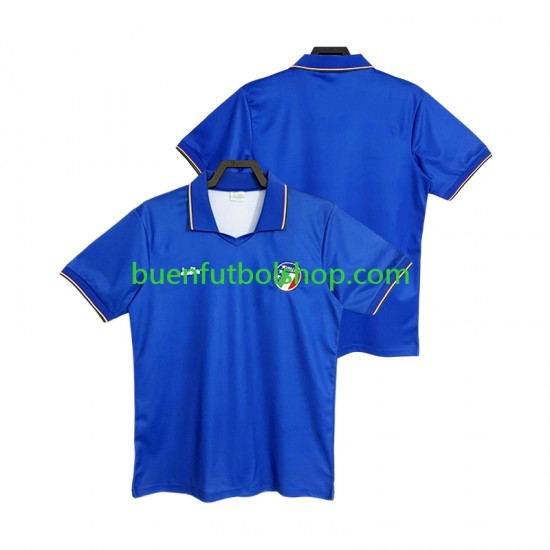 Camiseta de Fútbol Italia Retro 1990 Primera Equipación Manga Corta Hombre
