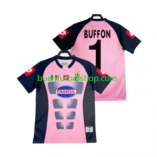 Camiseta de Fútbol Juventus Portero Buffon 1 Retro 2002-2003 Segunda Equipación Manga Corta Hombre
