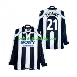 Camiseta de Fútbol Juventus ZIDANE 21 Retro 1997 1998 Primera Equipación Manga Larga Hombre