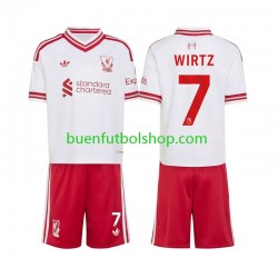 Camiseta de Fútbol Liverpool Florian Wirtz 7 2026-2027 Segunda Equipación Manga Corta Niño
