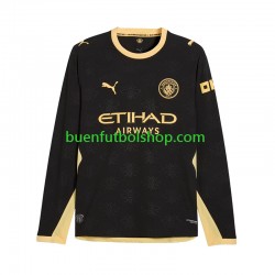 Camiseta de Fútbol Manchester City 2026-2027 Segunda Equipación Manga Larga Hombre