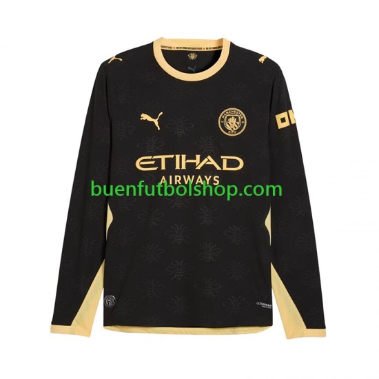 Camiseta de Fútbol Manchester City 2026-2027 Segunda Equipación Manga Larga Hombre