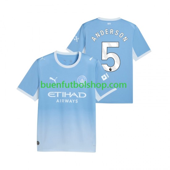 Camiseta de Fútbol Manchester City Elliot Anderson 5 2026-2027 Primera Equipación Manga Corta Hombre