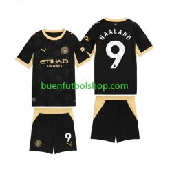 Camiseta de Fútbol Manchester City Erling Haaland 9 2026-2027 Segunda Equipación Manga Corta Niño