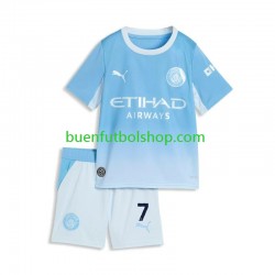 Camiseta de Fútbol Manchester City Omar Marmoush 7 2026-2027 Primera Equipación Manga Corta Niño