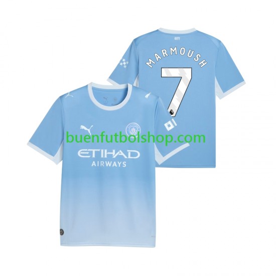Camiseta de Fútbol Manchester City Omar Marmoush 7 2026-2027 Primera Equipación Manga Corta Hombre